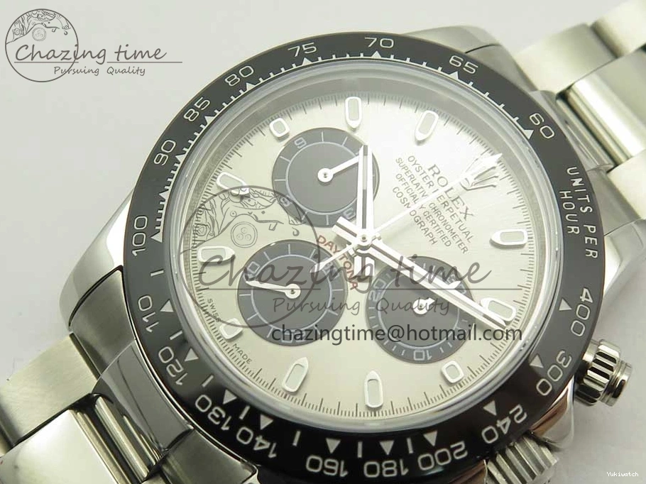 on SS Daytona Ceramic Best JHF Bracelet Edition Dial Bezel 116519 A4130 Gray 1226